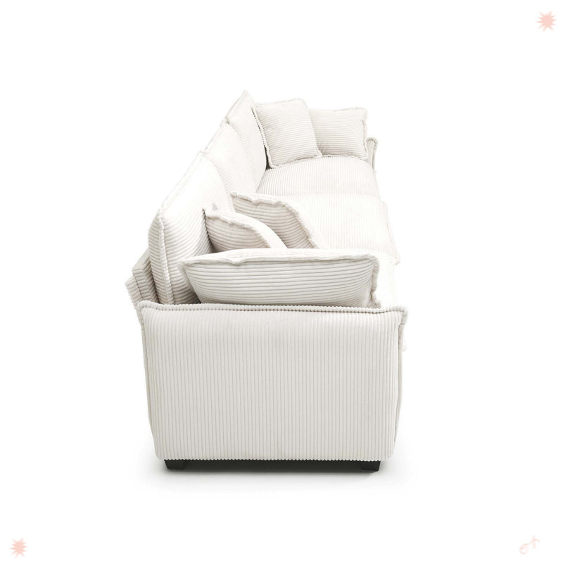 Hokku Designs Lucey 3 Piece Comfortable Oversized Sectional Sofa for Living Room Wayfair